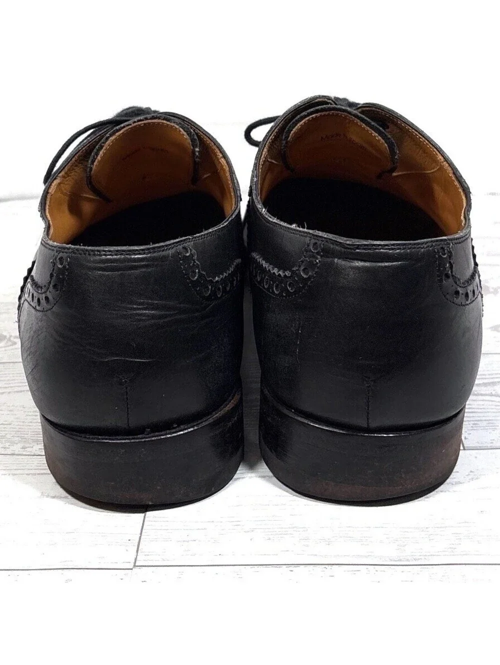 Magnanni #13975 Cap Toe Oxford Brogue Dress Shoes Black Men's Size 9.5 M US